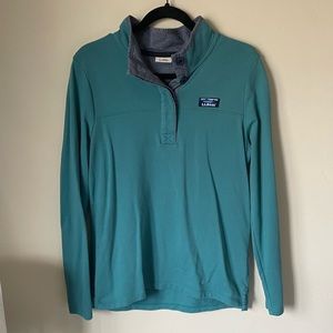 L.L. BEAN Long Sleeve Quarter Button Down Shirt
